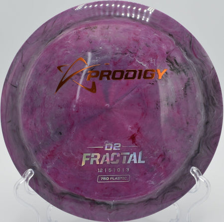750 Fractal D2 disc golf distance driver launching a powerful flex shot at Heritage Park Disc Golf Course, Adrian, Michigan