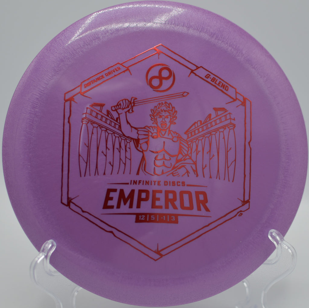 Infinite G-Blend Emperor launching a max-distance hyzer at Rolling Hills DGC in Durango, CO, soaring high with a strong, predictable finish.