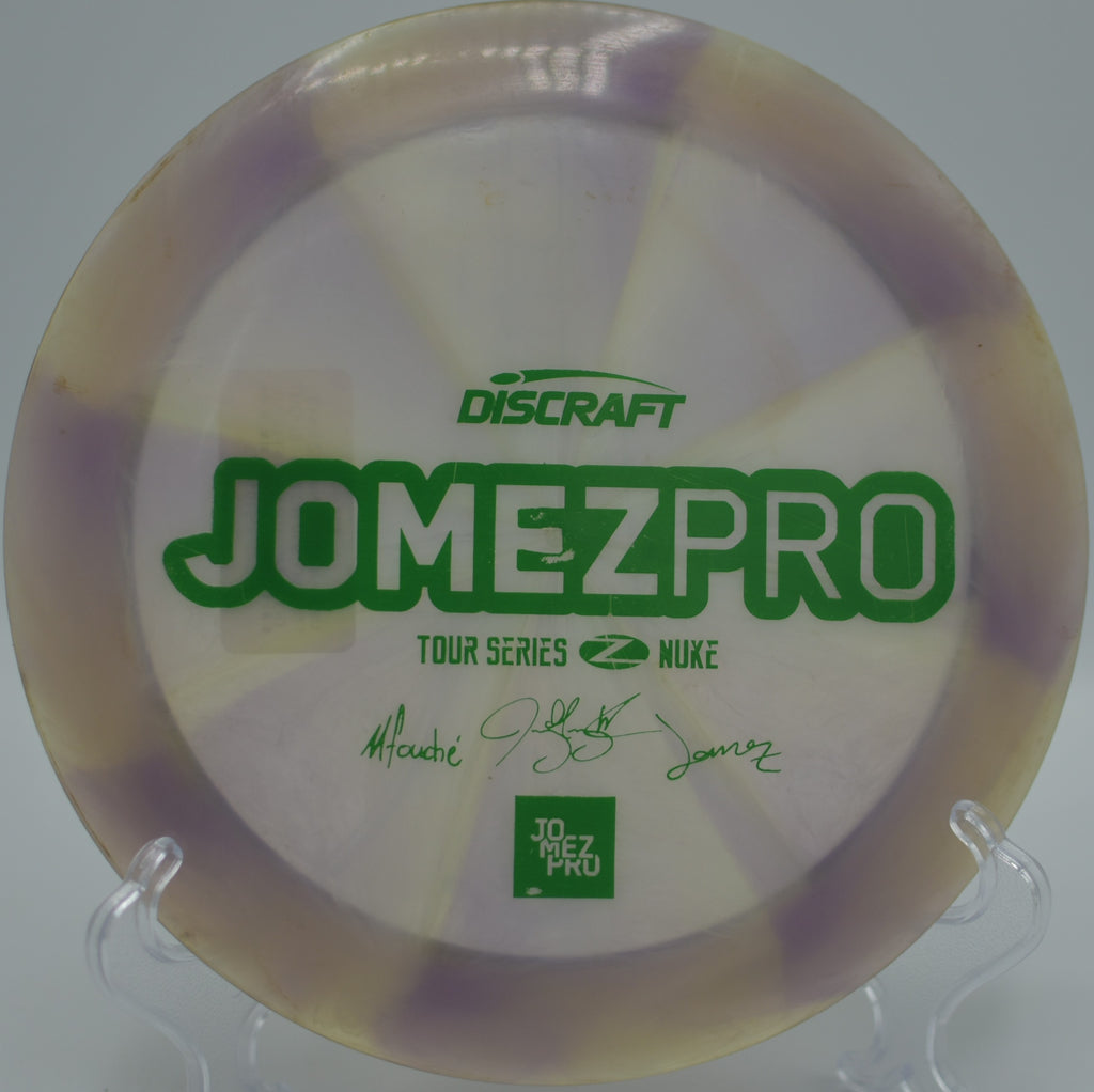 ZomeZPro Z Swirl Nuke launched on a full-power drive at Eagles Crossing Disc Golf Course in Hawk Point, Missouri, showcasing massive distance and a powerful fade.