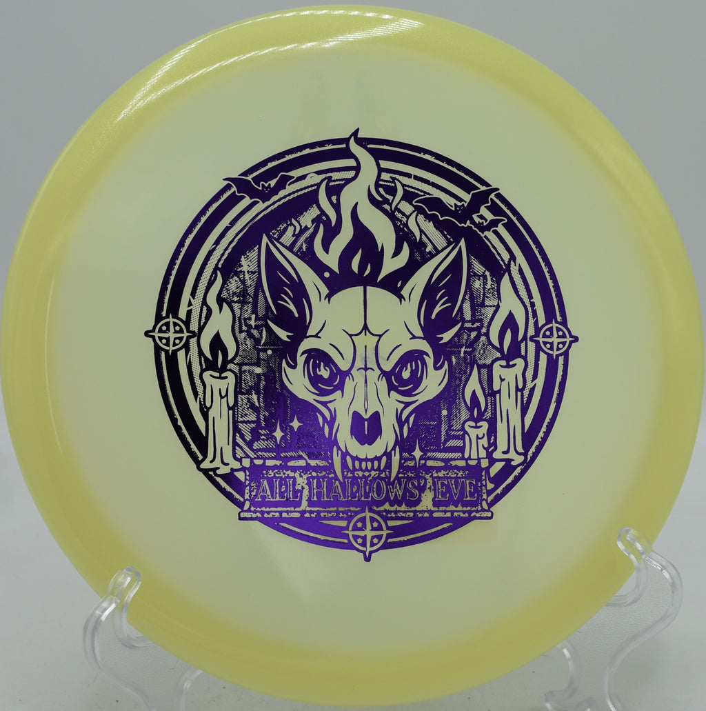 Glow Champion Fox disc carving a smooth turnover shot at DeLaveaga Disc Golf Course in Santa Cruz, California