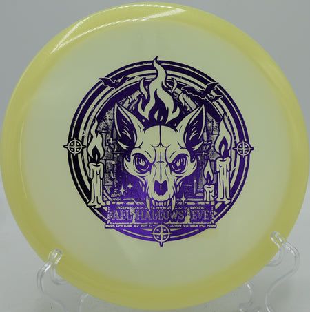 Glow Champion Fox disc carving a smooth turnover shot at DeLaveaga Disc Golf Course in Santa Cruz, California