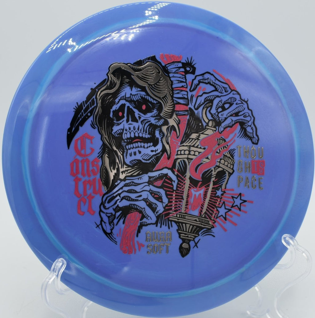 TSA Construct controlled hyzer flip drive through wooded fairway at Idlewild Disc Golf Course in Burlington, Kentucky