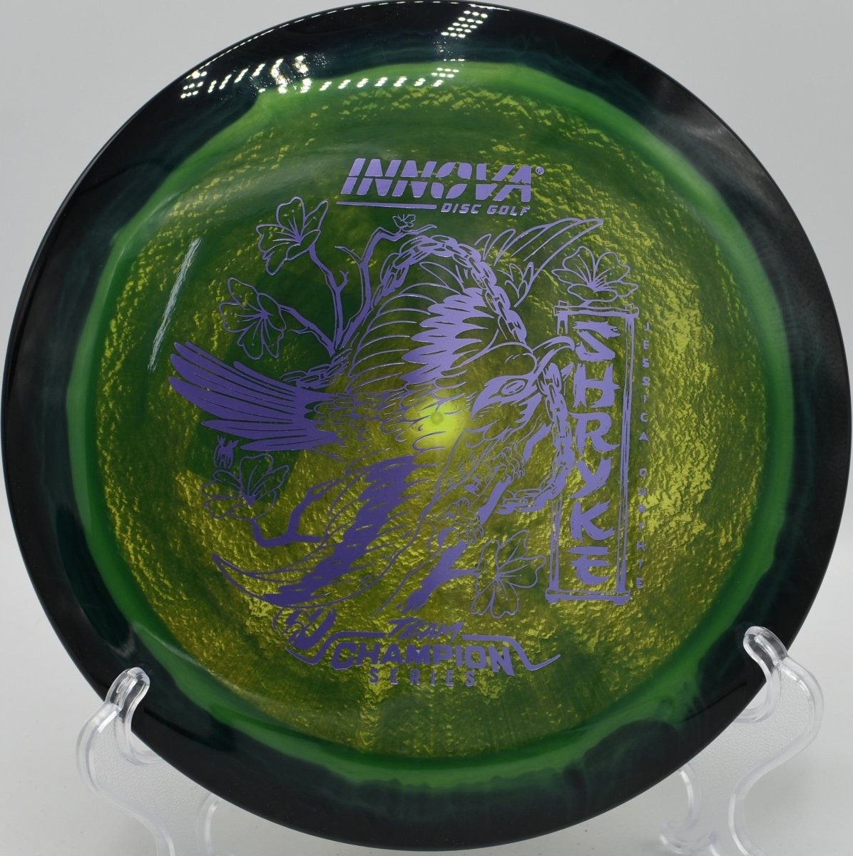 Innova Shryke understable distance driver shaping long S-curve at Milo McIver State Park Disc Golf Course in Estacada Oregon