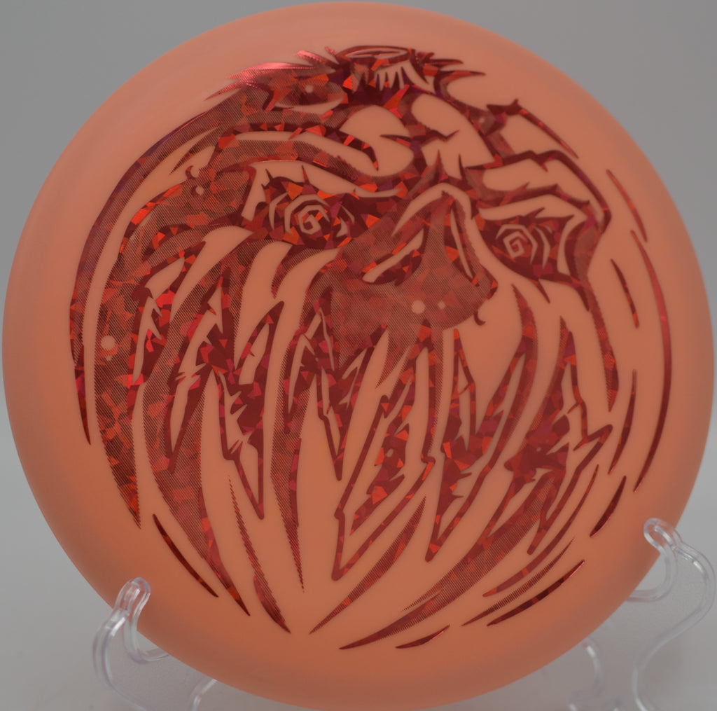 Innova Halloween Nexus Proto Glow Aviar settling softly at Pier Park Disc Golf Course in Portland, Oregon.
