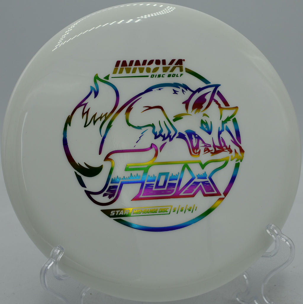 Star Fox Innova midrange shaping a turnover approach at Idlewild Disc Golf Course in Burlington, Kentucky.