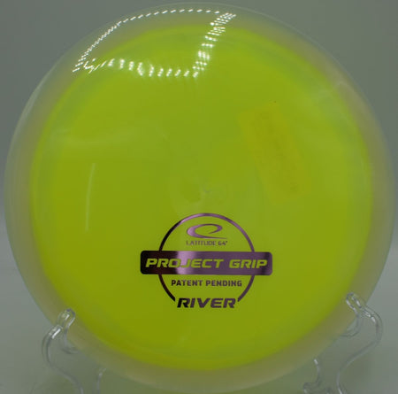 Latitude 64 Project Grip River fairway driver shaping smooth turnover line at Maple Hill Disc Golf Course in Leicester Massachusetts