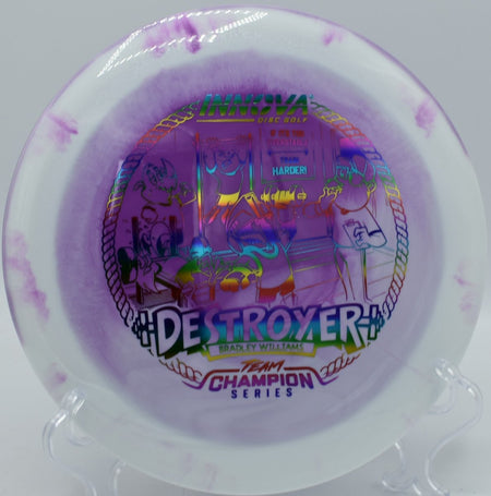 Bradley Williams Halo Star Baby Destroyer disc golf distance driver gliding forward at DeLaveaga Disc Golf Course California