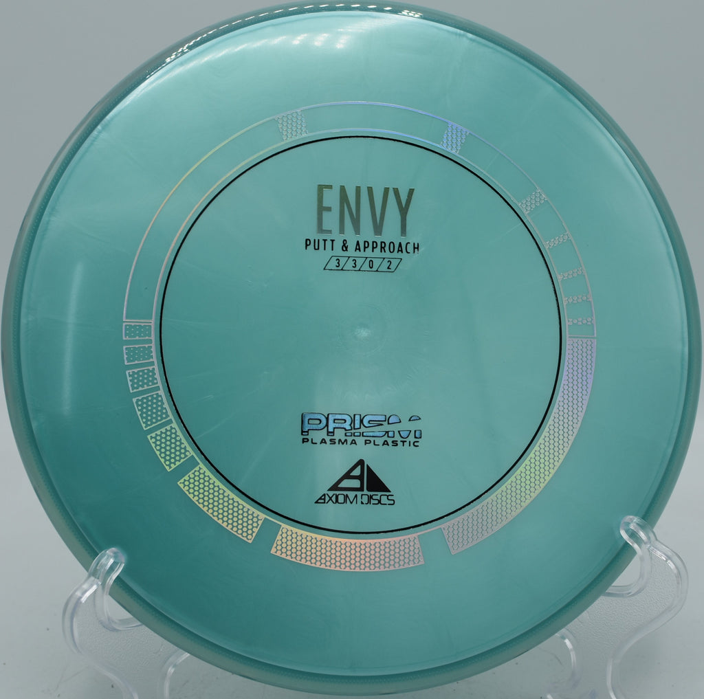 Prism Plasma Envy on a straight laser-beam approach shot at Idlewild Disc Golf Course in Burlington, Kentucky.