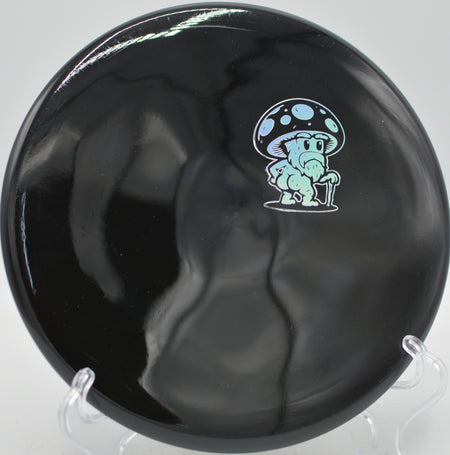 Doomsday Discs Rot Survival edition launched flat for a circle one approach at DeLaveaga Disc Golf Course in Santa Cruz, California.