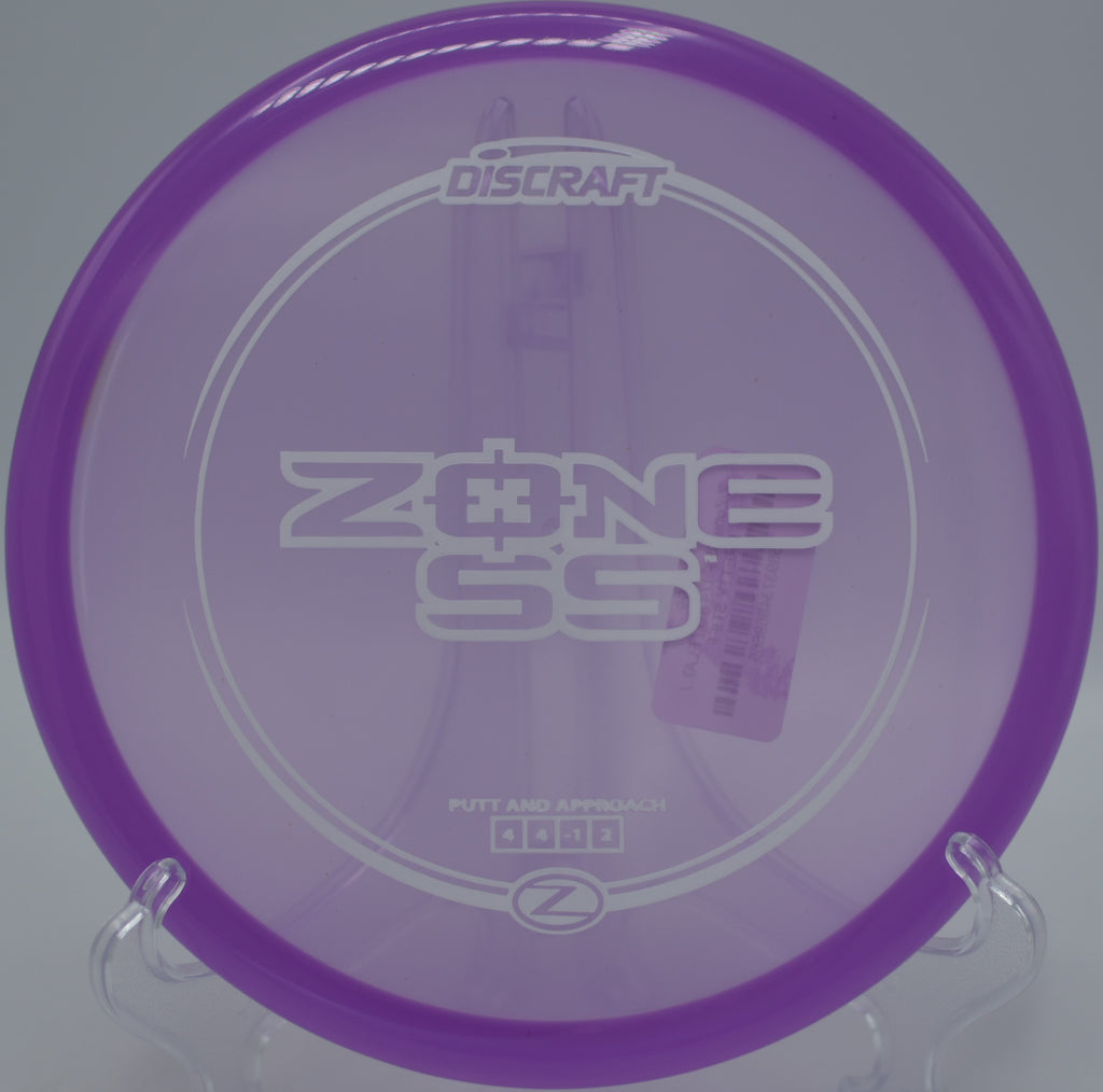 Player shaping a smooth hyzer upshot with the Discraft Z Zone SS at Golden Gate Park Disc Golf Course in San Francisco, California.