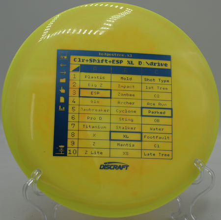 ESP Colorshift XL releasing clean on a hyzer flip line at Idlewild Disc Golf Course in Burlington, Kentucky