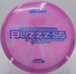 ESP Buzzz SS mid-flight on a glide-heavy anhyzer at Shoaff Park in Fort Wayne, Indiana

