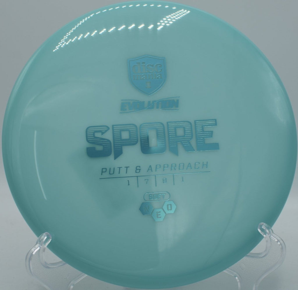 Neo Spore catch disc showcased at Harmony Bends Disc Golf Course in Columbia, Missouri, perfect for warming up before a tournament round