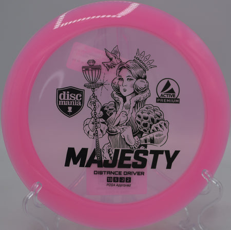 Clear plastic Discmania Majesty carving a perfect S-curve line at Hornets Nest Disc Golf Course in Charlotte, North Carolina.