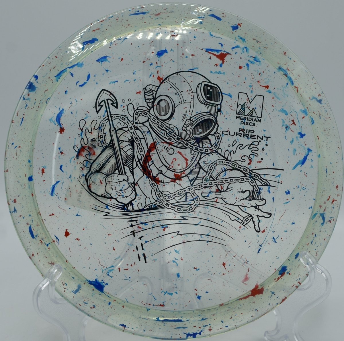 Marbled Clarus Rip Current glide-heavy fairway shot at Pine Hills Disc Golf Course in La Pine, Oregon