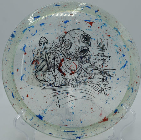 Marbled Clarus Rip Current glide-heavy fairway shot at Pine Hills Disc Golf Course in La Pine, Oregon