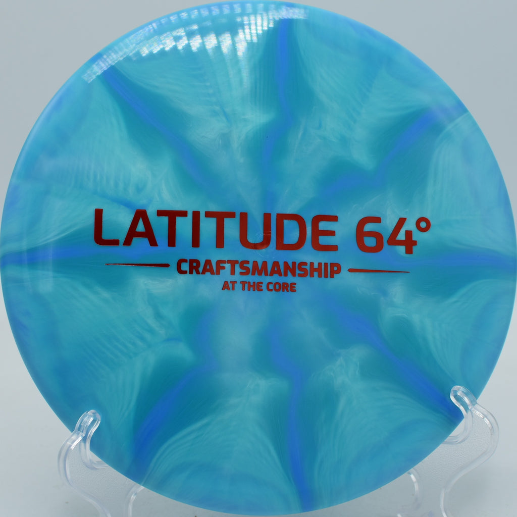 Latitude 64° Claymore Gold-Ice Burst Craftsmanship edition flying smooth hyzer flips at Hornets Nest Disc Golf Course in Charlotte, North Carolina.