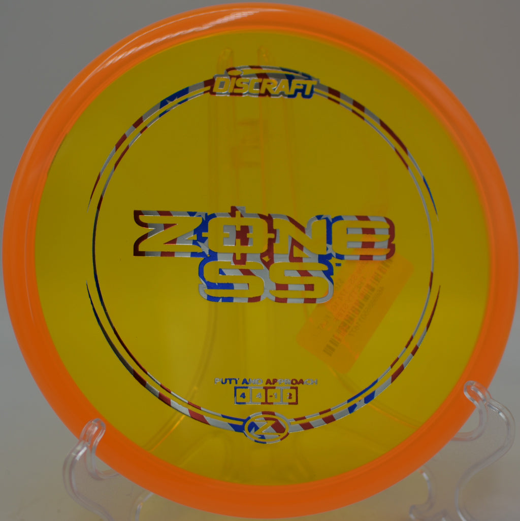 Discraft Z Zone SS touch shot into circle one at Creekside Disc Golf Course in Salt Lake City, Utah.