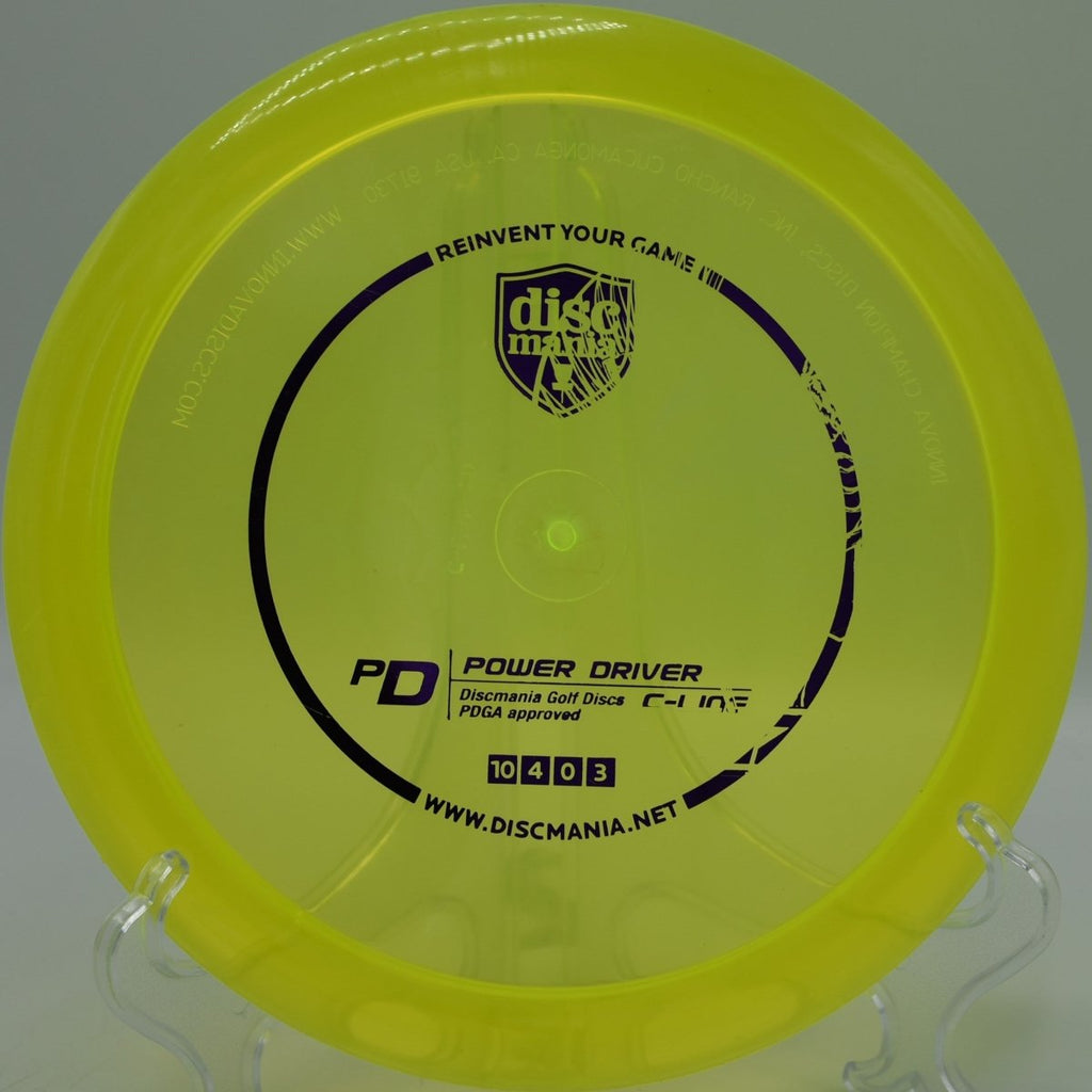 C-Line PD power fairway driver pushing a laser-straight line with a strong finishing fade at DeLaveaga Disc Golf Course in Santa Cruz, California, highlighting torque resistance, wind stability, and controlled distance for advanced disc golf shots