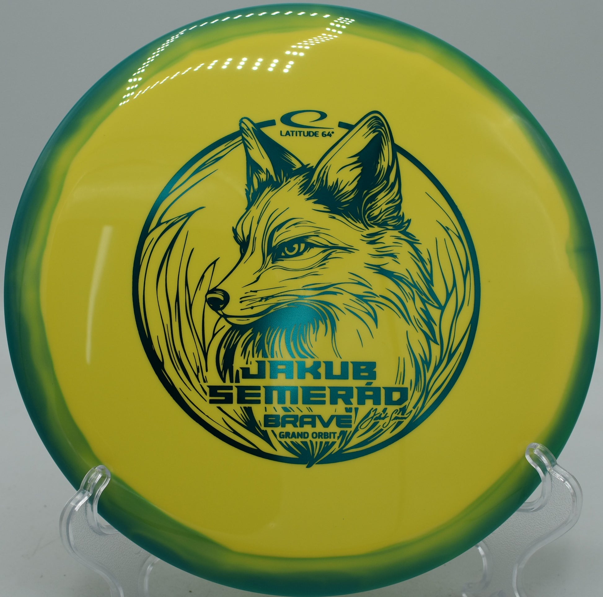 Grand Orbit Brave Jakub Semerád Latitude 64° Team Series 2025 fairway driver parked circle one at Moraine State Park Disc Golf Course in Portersville, Pennsylvania.