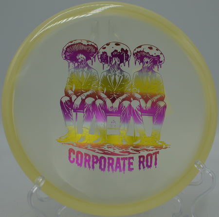 Glow Isolation Rot beaded putter fired confidently under the lights at Fountain Hills Disc Golf Course in Fountain Hills, Arizona.