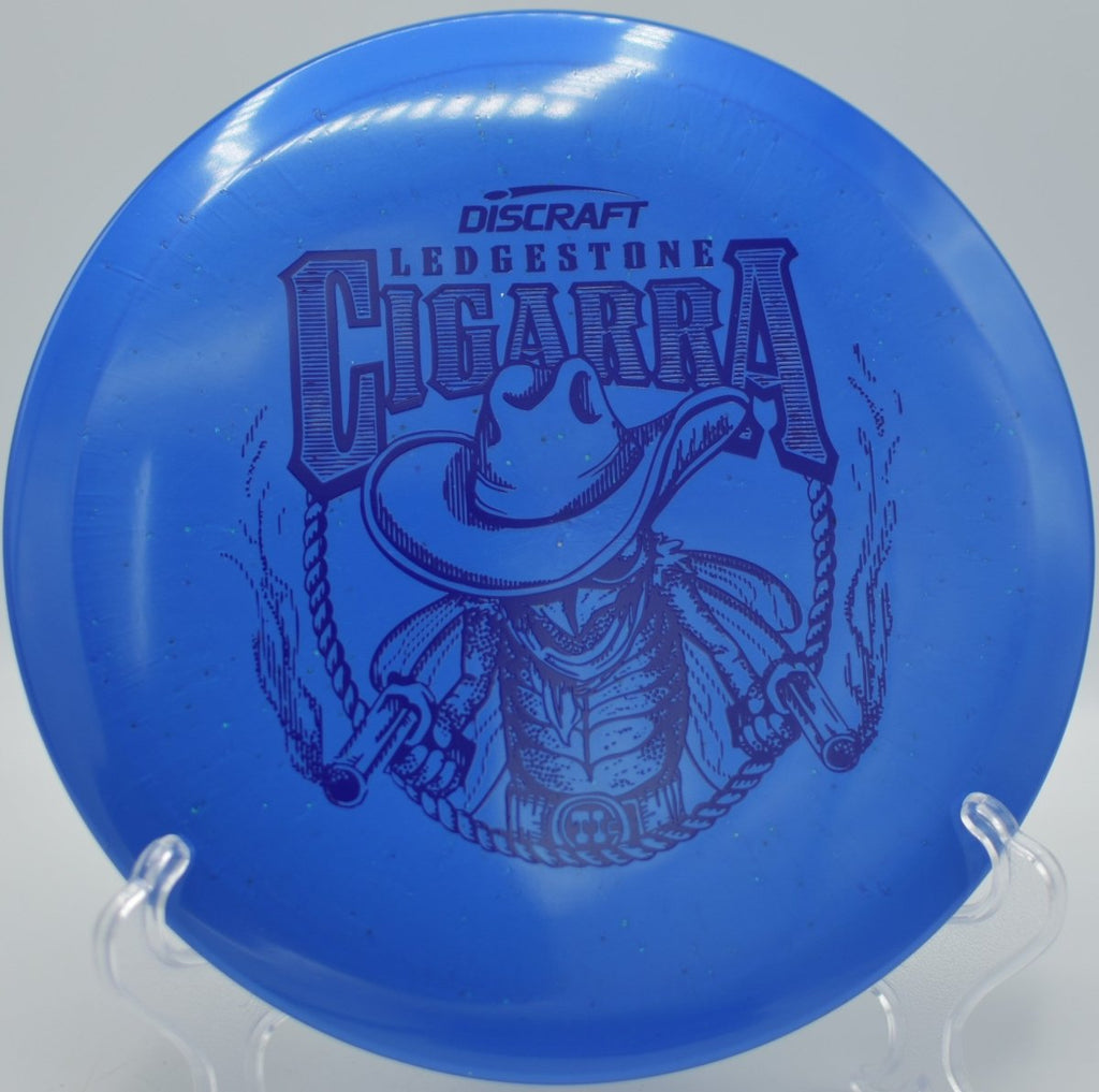 Discraft Cigarra Ti Sparkle fairway driver carving a controlled turnover line on a technical hole at DeLaveaga Disc Golf Course in Santa Cruz, California