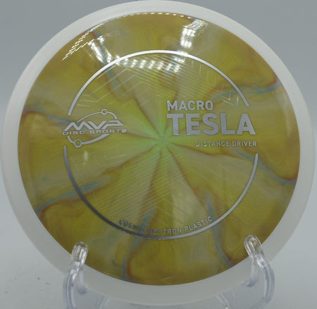 Macro Tesla throwable mini driver practice throw at Hornets Nest Park Disc Golf Course in Charlotte, North Carolina