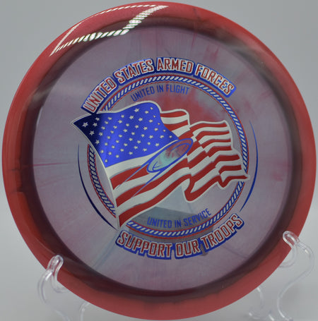 Innova Halo Champion Roadrunner carving a glide-heavy line at Rockness DGC in St. Charles, IL, flipping up from hyzer with minimal effort.