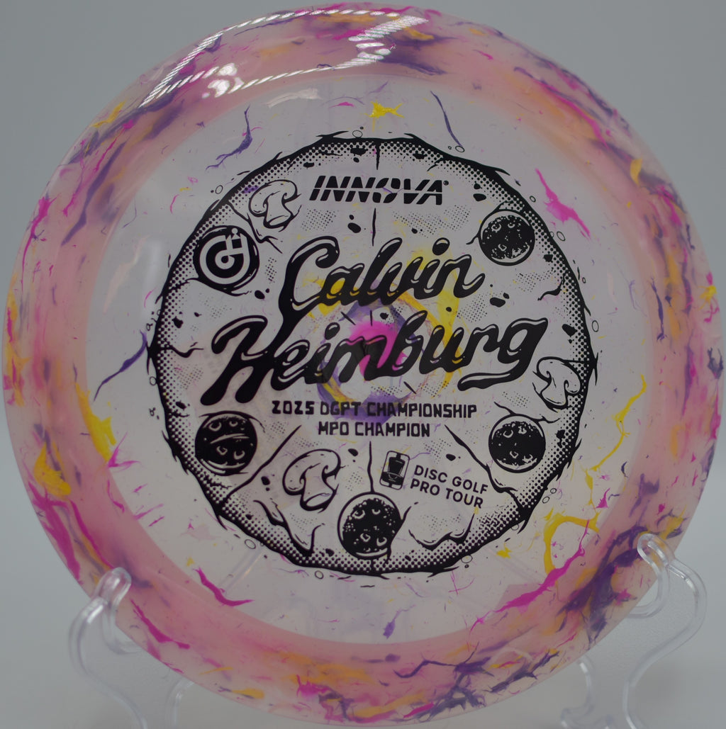 Calvin Heimburg Party Time Destroyer carving a smooth flex line at Markham Park Disc Golf Course in Sunrise, Florida.