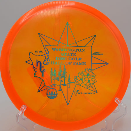 Discraft Z Buzzz SS ripping a turnover line at Veterans Park Disc Golf Course in Arlington, Texas