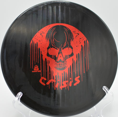 Survival Crisis carving a bailout flex line at Pioneer Park DGC in Billings, MT, holding firm with its overstability before crashing toward the basket.