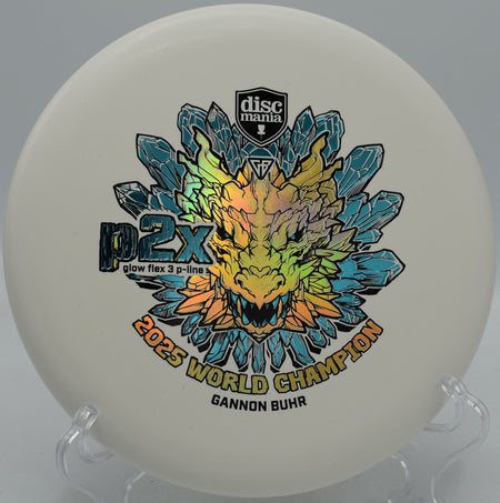 Gannon Buhr 2025 World Champion Glow Flex 3 P-Line P2x Triumph Series putter sinking putts at Water Works Park Disc Golf Course in Kansas City, Missouri.