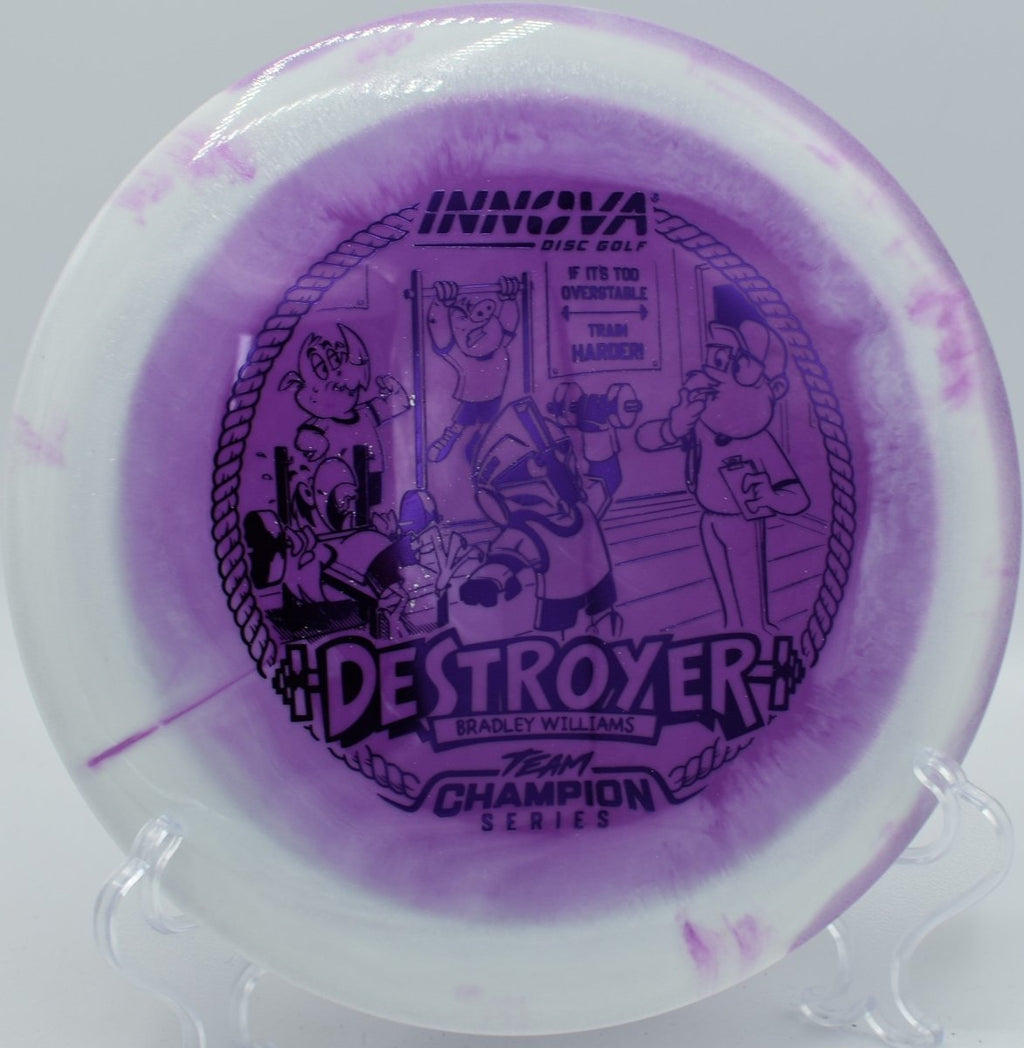 Bradley Williams Halo Star Baby Destroyer distance driver holding stable flight at Blue Ribbon Pines Disc Golf Course Minnesota