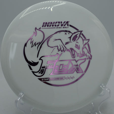 Star Fox Innova midrange disc holding a flat line with soft fade at Moraine State Park Disc Golf Course in Portersville, Pennsylvania.
