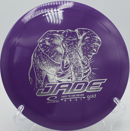 Easy-distance Gold Line Jade disc flying smooth at Northwood Black Disc Golf Course in Morton, Illinois