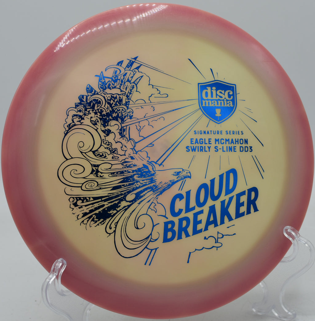 Cloudbreaker 1 launched on a towering hyzer shot at Fox Run Meadows in Jeffersonville, Vermont.

