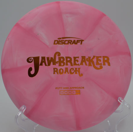 Discraft Roach in Jawbreaker plastic lacing a straight upshot at Idlewild DGC in Burlington, KY, riding glide before a touch fade.