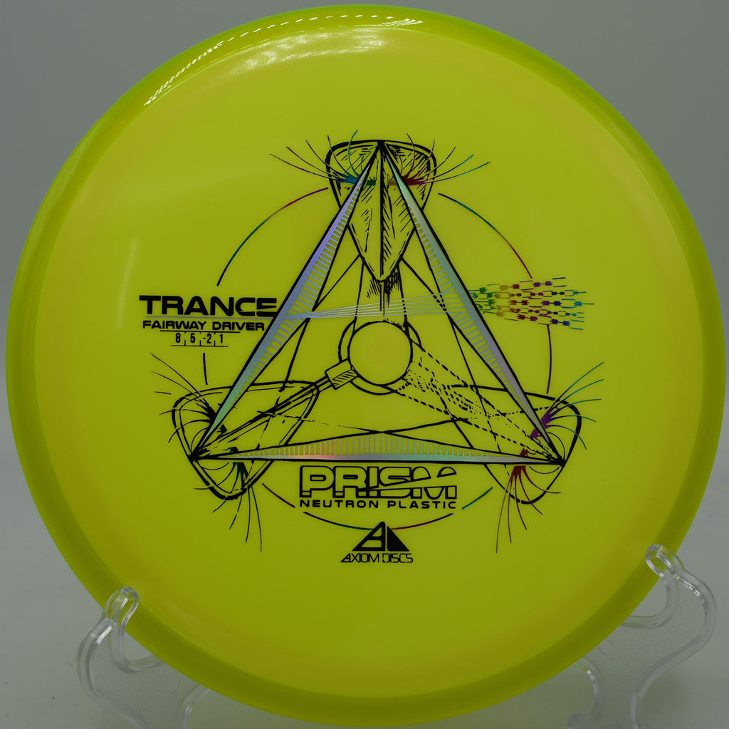 Disc golf player throwing a Neutron Trance on a long turnover at Hornets Nest Park in North Carolina

