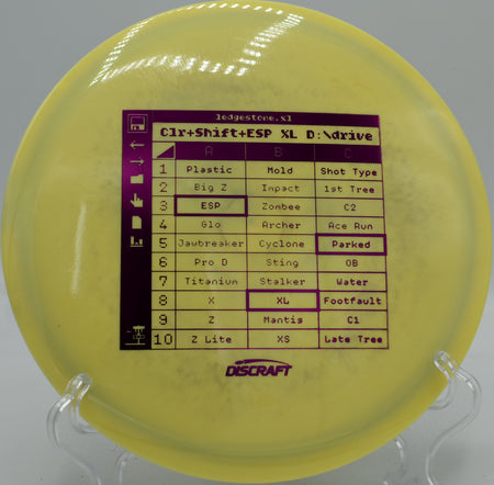 Colorshift ESP XL photographed mid-flight at Deer Lakes Park Disc Golf Course in Tarentum, Pennsylvania