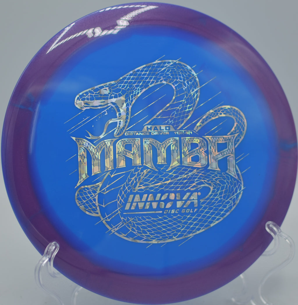 Innova Halo Star Mamba ripping a hyzer-flip turnover at Maple Hill Disc Golf Course in Leicester, Massachusetts.