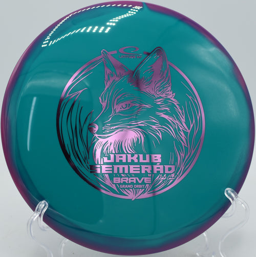 Latitude 64° Jakub Semerád Grand Orbit Brave Team Series 2025 driver ripping a flex line at Water Works Park Disc Golf Course in Kansas City, Missouri.