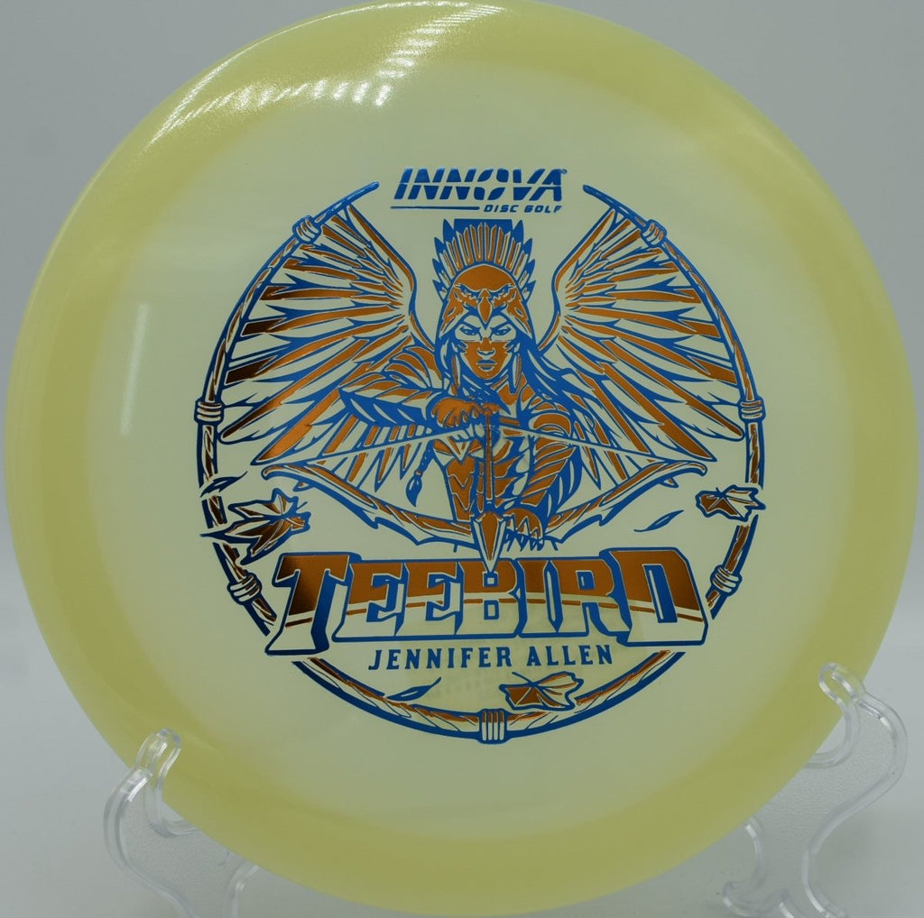 Jen Allen Proto Glow Champion TeeBird straight laser holding angle at Hornets Nest DGC in Charlotte, NC