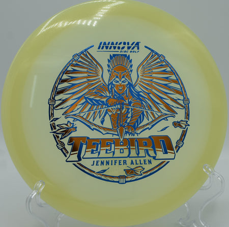 Jen Allen Proto Glow Champion TeeBird straight laser holding angle at Hornets Nest DGC in Charlotte, NC