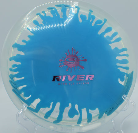 Opto-Ice Splash River spinning through open air at Eagles Crossing in Hawk Point, Missouri, designed for smooth, slow-turning flights with graceful fade.


