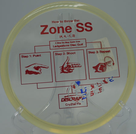 Zone SS CryZtal FLX putter carving a straight forehand line at Veterans Park Disc Golf Course in Arlington, Texas