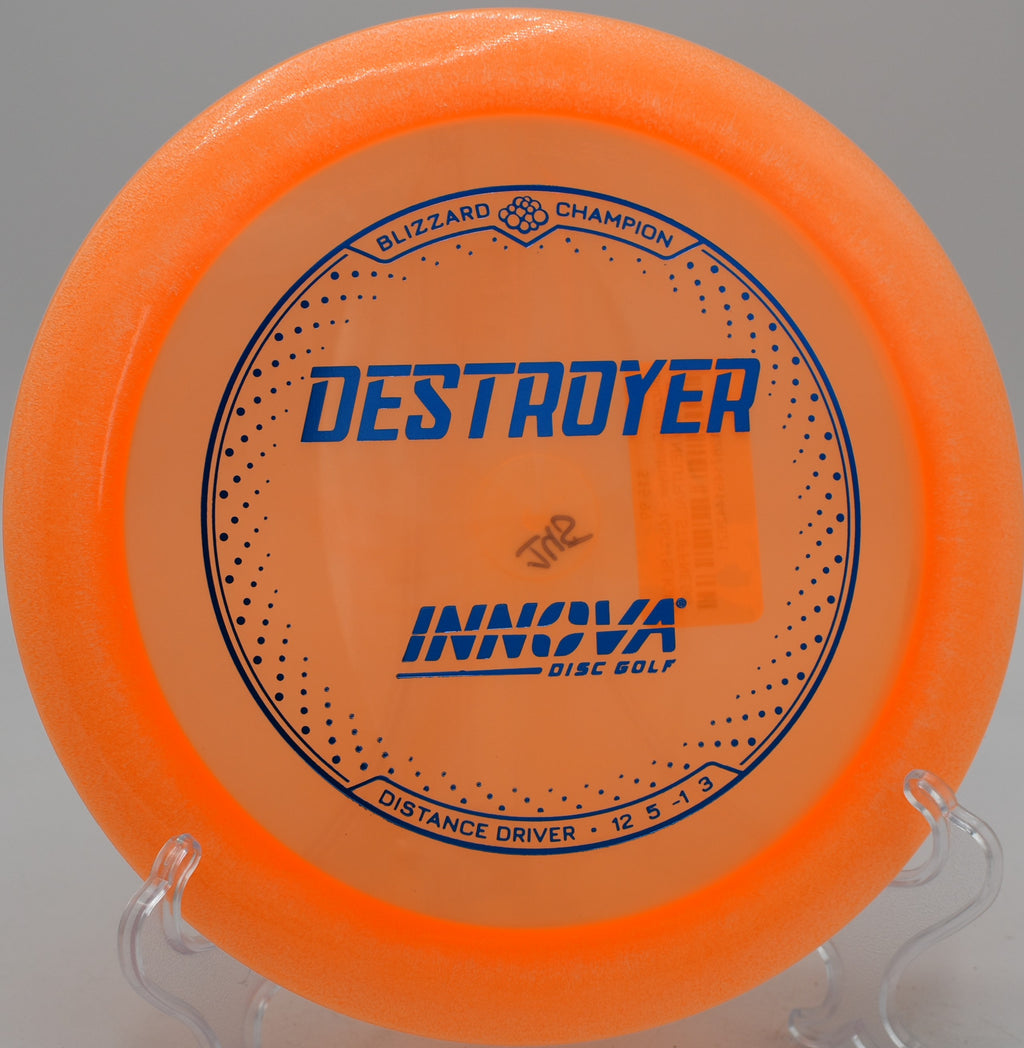 Innova Blizzard Champion Destroyer disc bombed off the tee with effortless glide at Blue Ribbon Pines in East Bethel, Minnesota