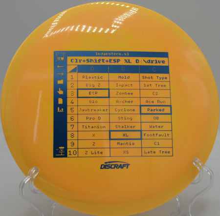 A stunning Colorshift ESP XL ready to attack narrow lines at Maple Hill Disc Golf Course in Leicester, Massachusetts