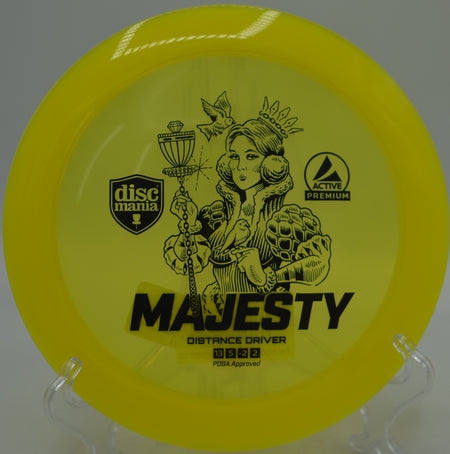 Discmania Majesty sailing over water on a tailwind shot at Maple Hill Disc Golf Course in Leicester, Massachusetts.