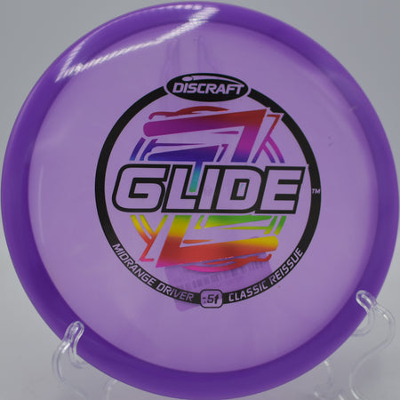 Discraft Z Glide parked on a controlled turnover approach at Rollin Ridge Disc Golf Course in Reedsville, Wisconsin.
