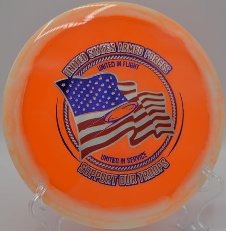 Halo Champion Roadrunner streaking down a wooded tunnel at Spirit Ridge DGC in Provo, UT, holding a long, controlled turnover to the landing zone.